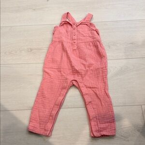 Baby GAP Pink Cotton Gauze Overalls - Comfortable Kids Bottoms SZ 18-24M